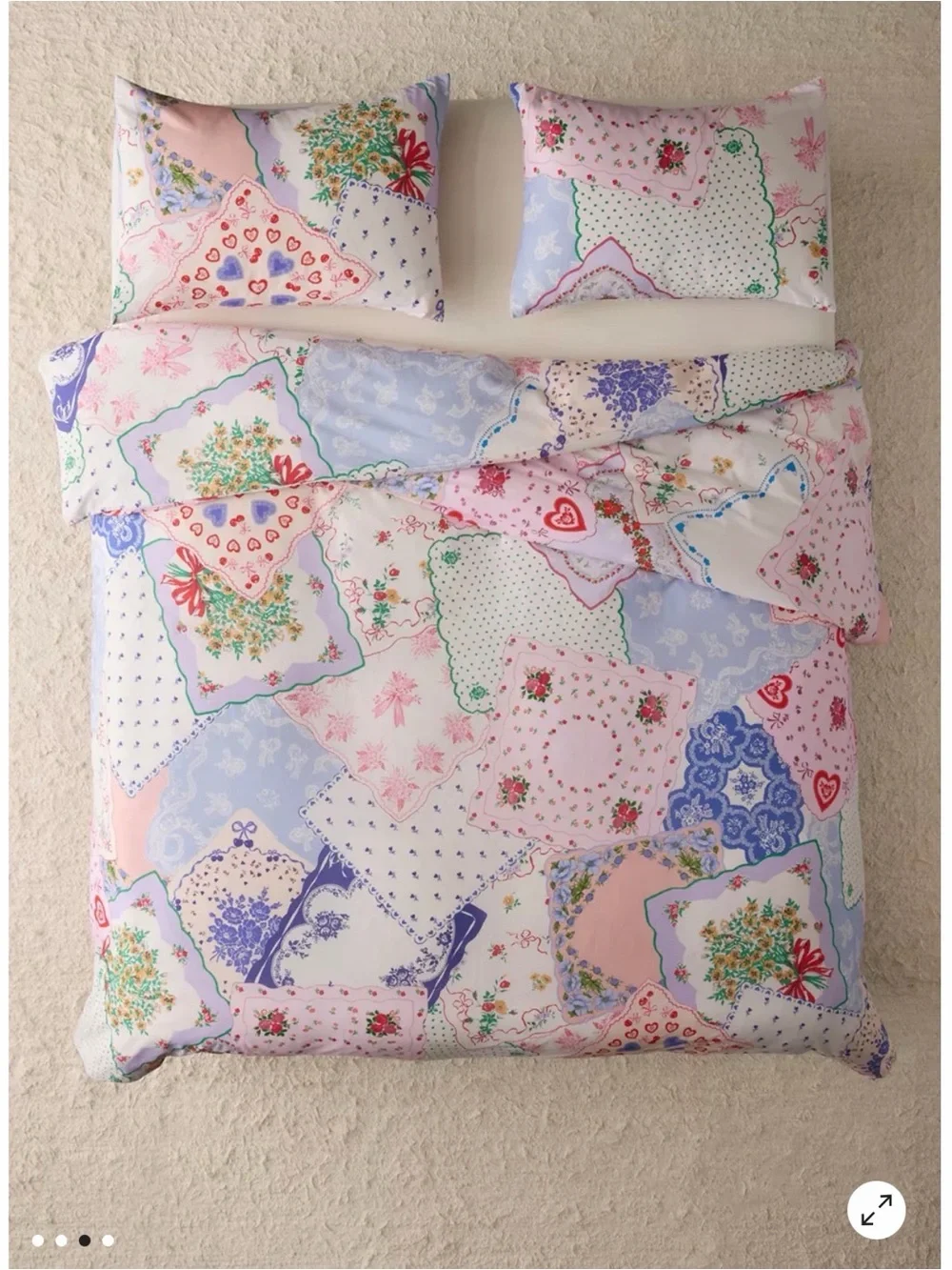 Floral Print Cotton Bedding Sheet - Multicolor